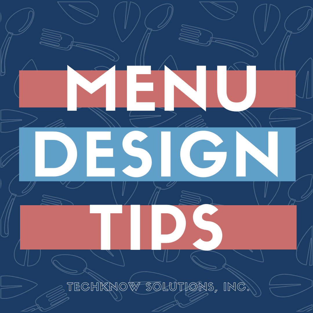 Menu Design Tips