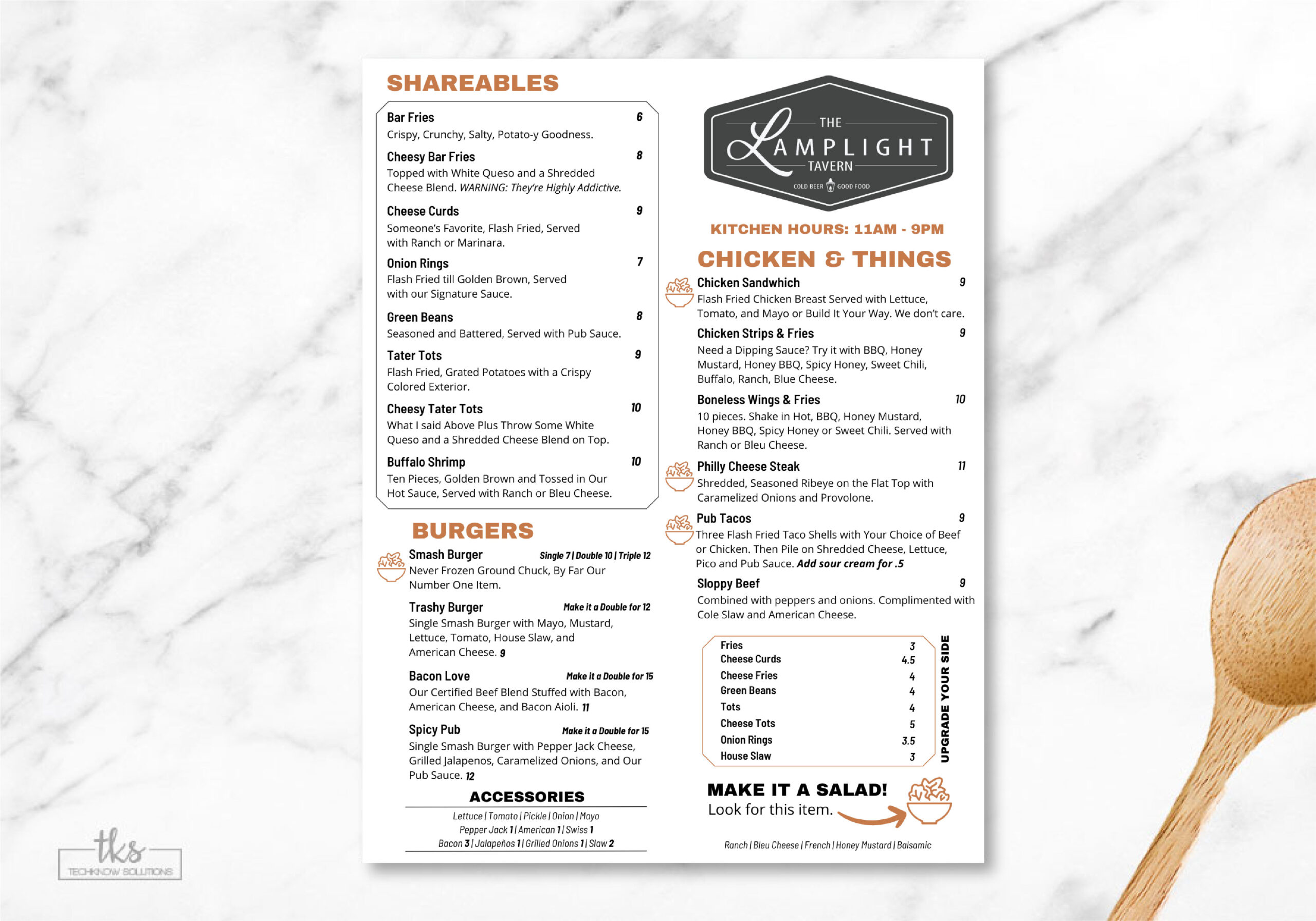 Lamplight Tavern-restaurant-menu
